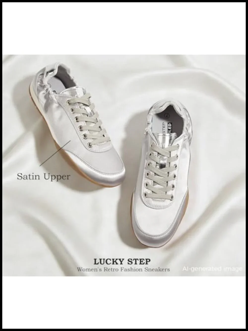 Retro Fashion Sneakers - Lightweight Walking Shoes with Non Slip Satin Upper